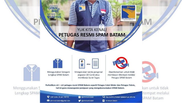 Jangan Sampai Tertipu, Ini Ciri-Ciri Petugas Resmi SPAM Batam