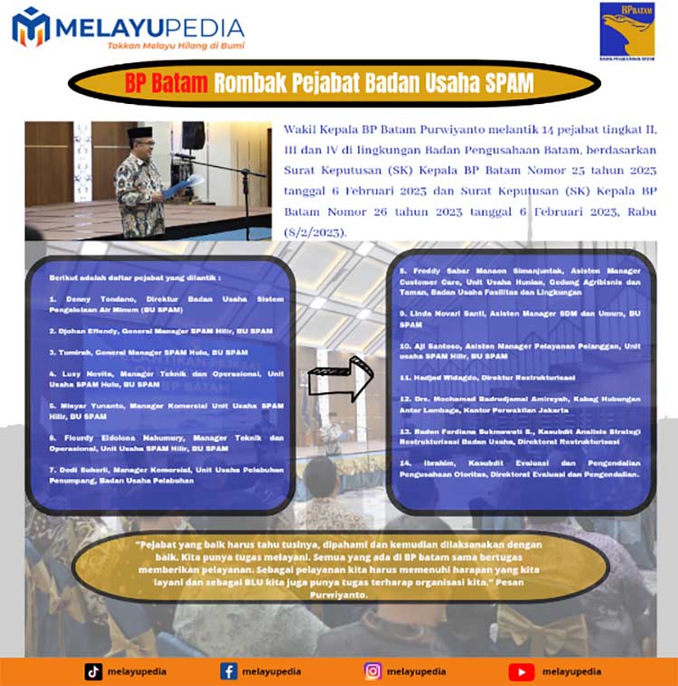 INFOGRAFIS: BP Batam Rombak Pejabat Badan Usaha SPAM