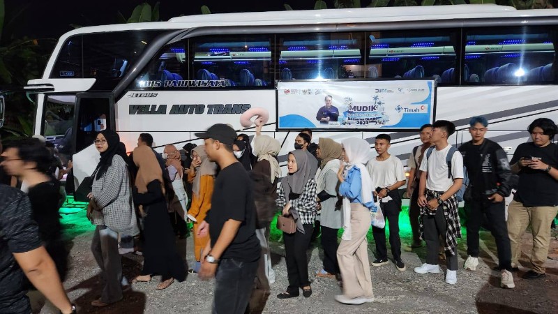PT Timah Tbk Fasilitasi Puluhan Mahasiswa Kepri Mudik Gratis Bersama BUMN 2023