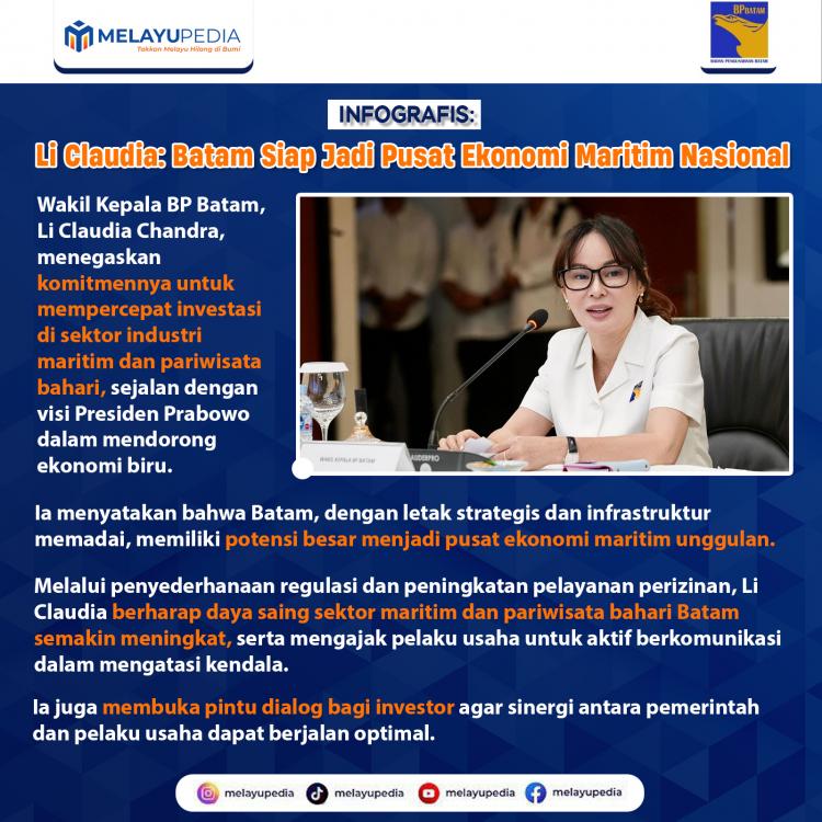 INFOGRAFIS: Li Claudia: Batam Siap Jadi Pusat Ekonomi Maritim Nasional