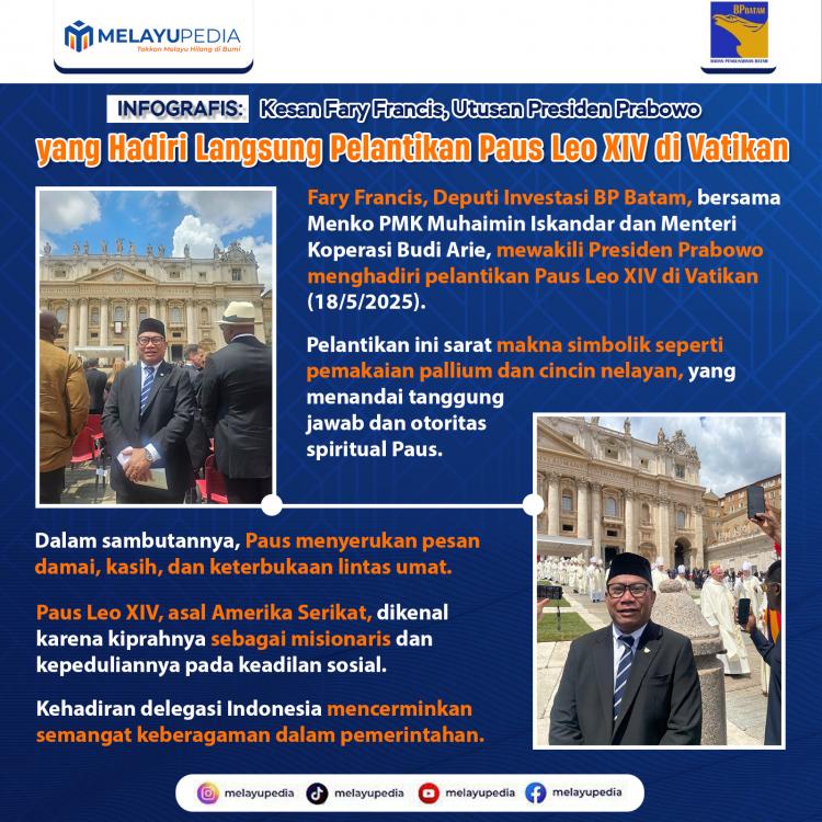 INFOGRAFIS: Kesan Fary Francis, Utusan Presiden Prabowo yang Hadiri Langsung Pelantikan Paus Leo XIV di Vatikan