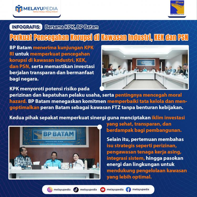 INFOGRAFIS: Bersama KPK, BP Batam Perkuat Pencegahan Korupsi di Kawasan Industri, KEK dan PSN