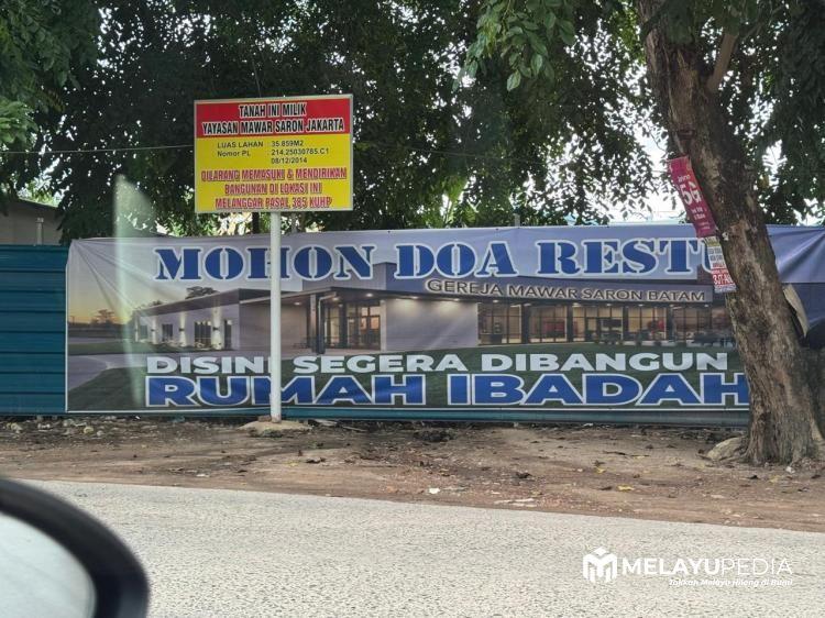 Plang Atas Nama Yayasan Mawar Saron Terpasang, Status Lahan di Bengkong Batam Belum Jelas