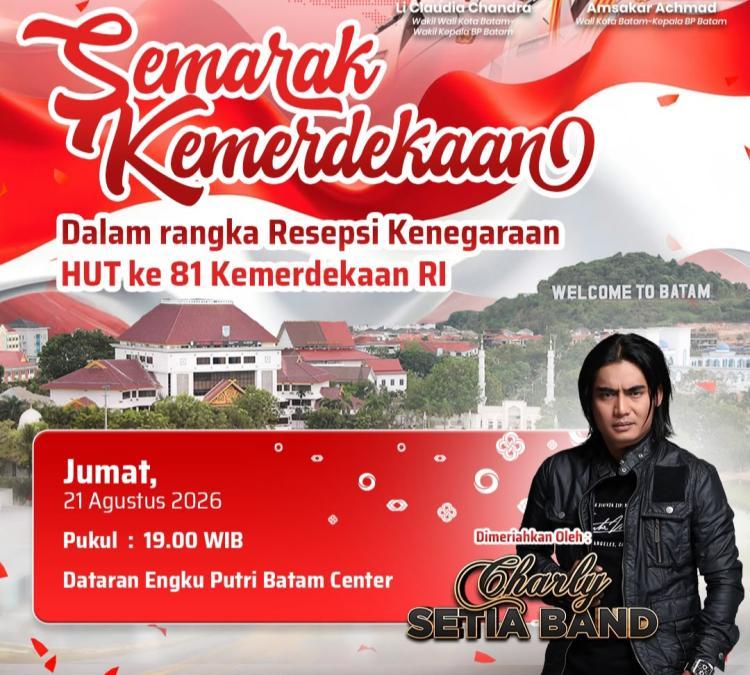 Semarak Kemerdekaan di Batam, Carly Setia Band Siap Goyang Dataran Engku Putri
