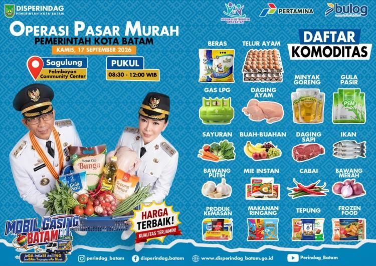 Pemko Batam Gelar Operasi Pasar Murah di Enam Lokasi, Catat Tanggalnya!
