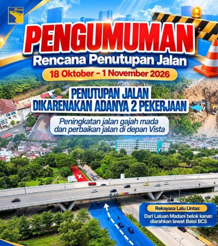Jalan Gajah Mada dan Depan Hotel Vista Ditutup, BP Batam Lakukan Pemasangan Box Culvert